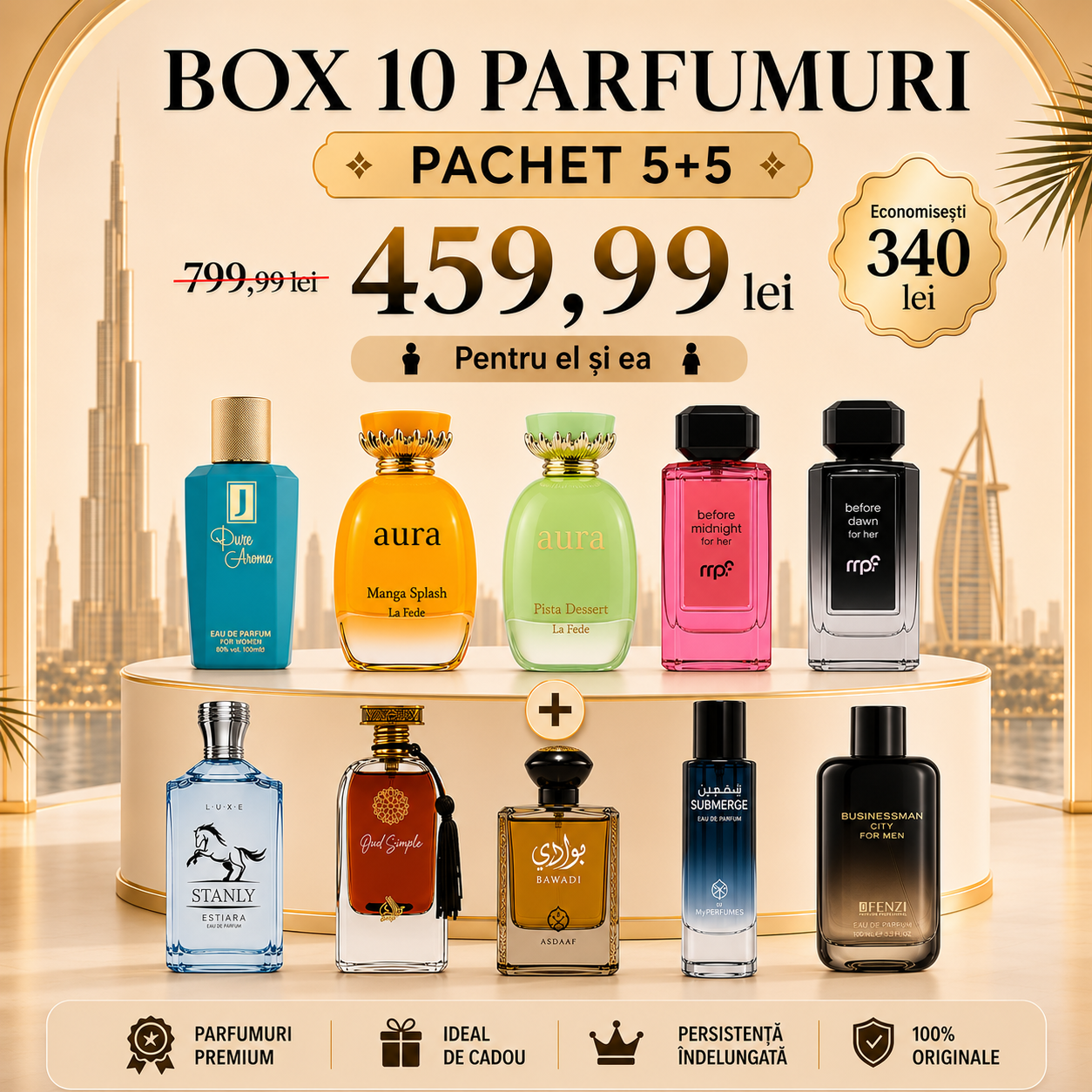 Box Dubai Vip – 10 Parfumuri Mixte EL&amp;EA