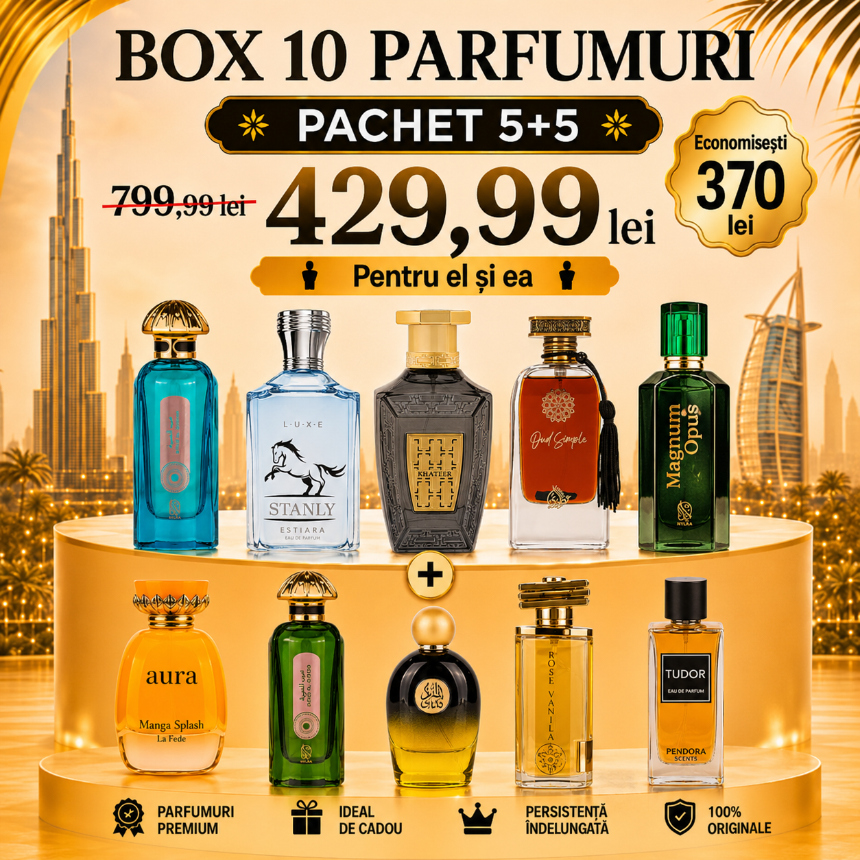 Box Dubai Vip – 10 Parfumuri Mixte