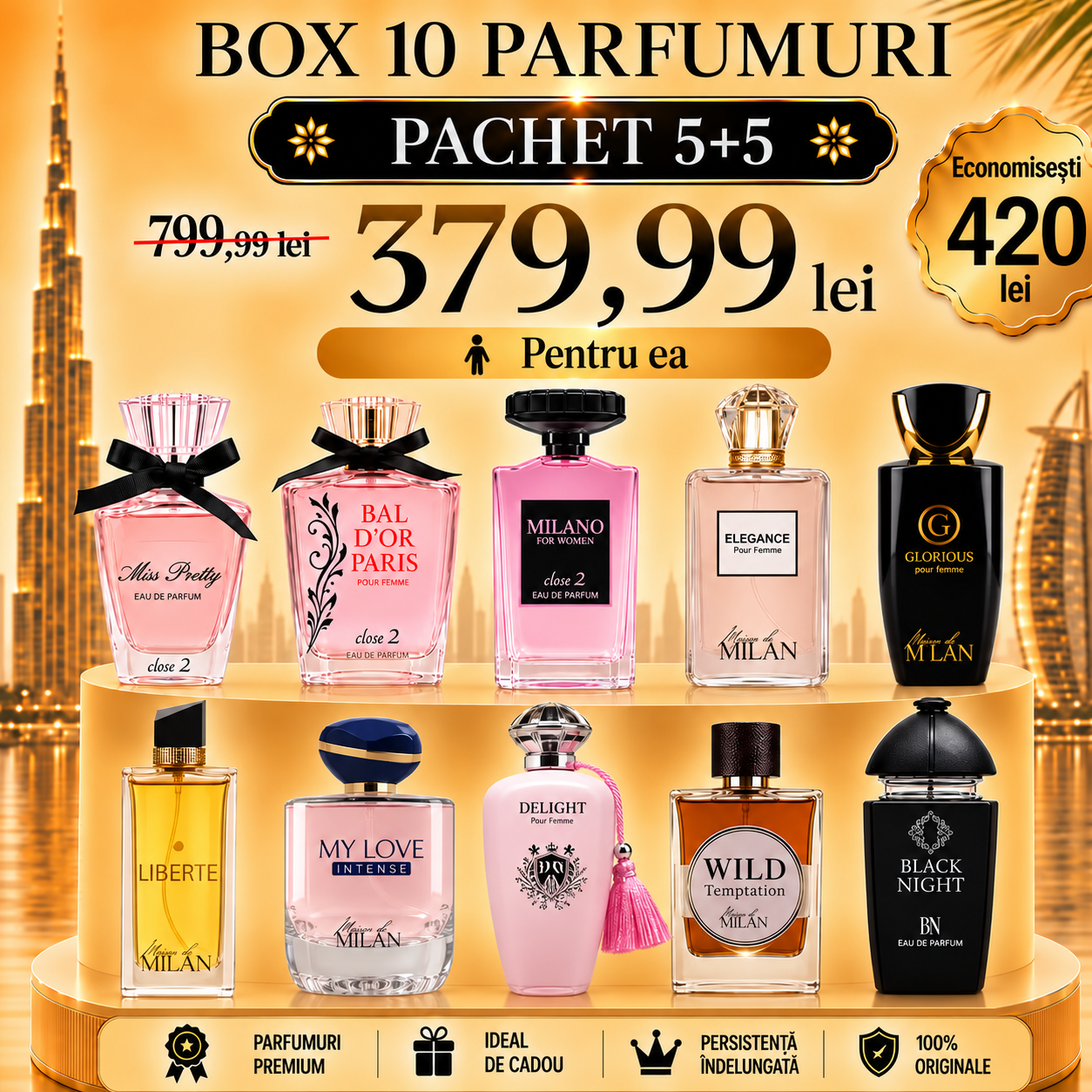 Box Dubai Vip – 10 Parfumuri Dama