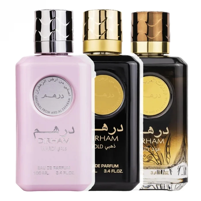 Dirham Wardi 100 ml + Dirham Oud 100 ml + Dirham Gold 100 ml