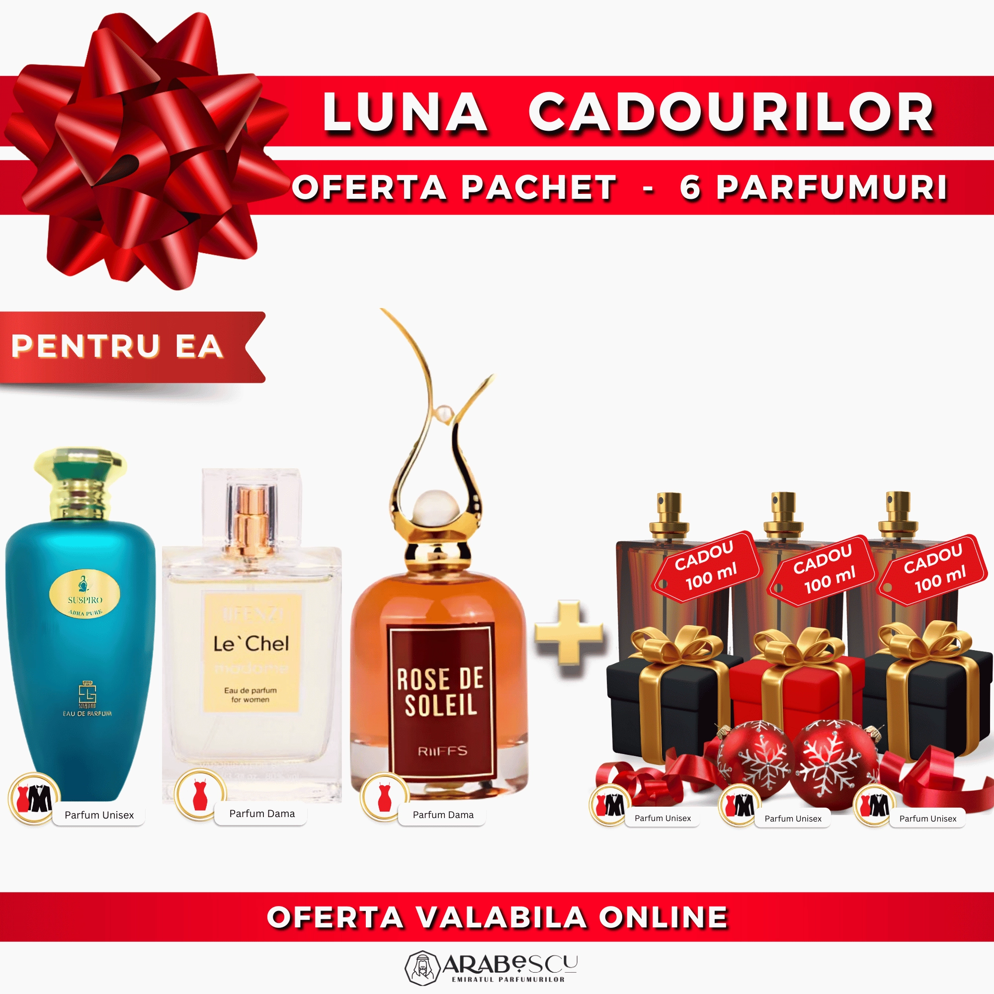 Le Chel Madame + Suspiro Abra Pure + Rose de Soleil + 3x Parfumuri Cadou