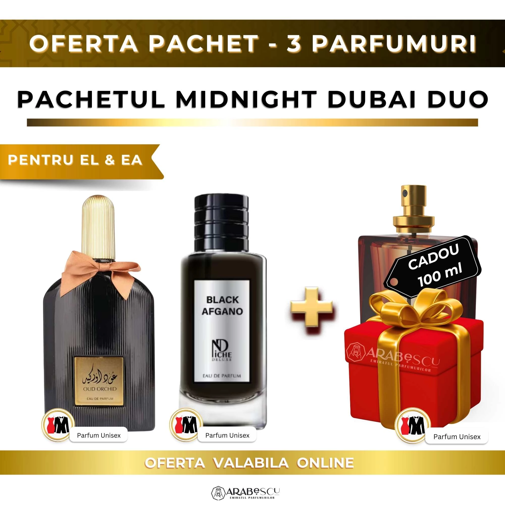 Oud Orchid + Black Afgano + Parfum Cadou