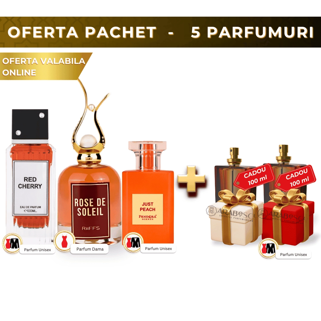 Rose de Soleil + Just Peach + Red Cherry + 2xParfum Cadou