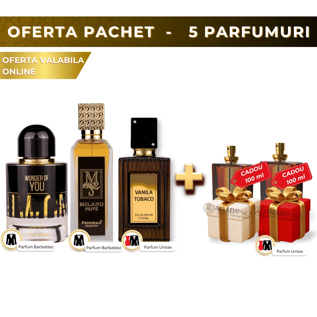 Tobaco Vanila + Milano Prive + Wonder of you + 2 x Parfum Cadou