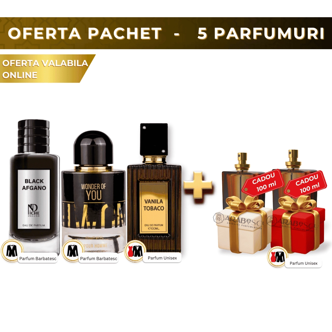 Wonder of You + Black Afgano + Tobaco Vanilla + 2xParfum Cadou