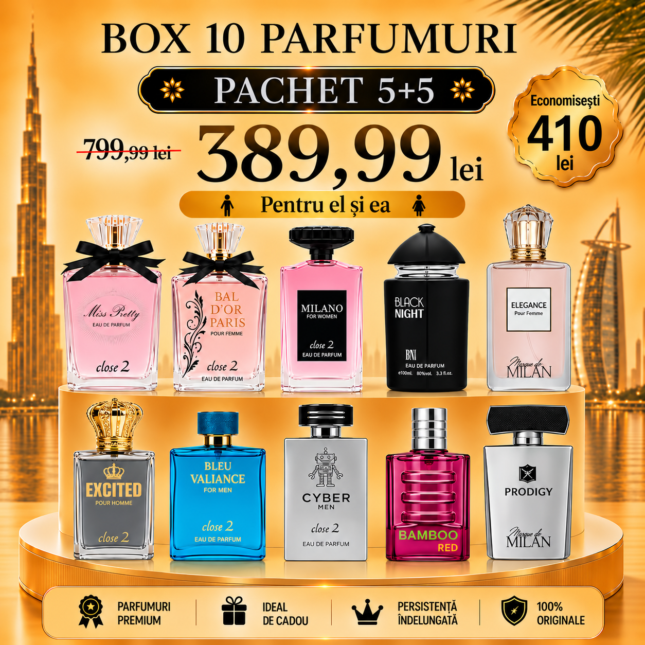 Box Dubai Vip – 10 Parfumuri Mixte EL&amp;EA