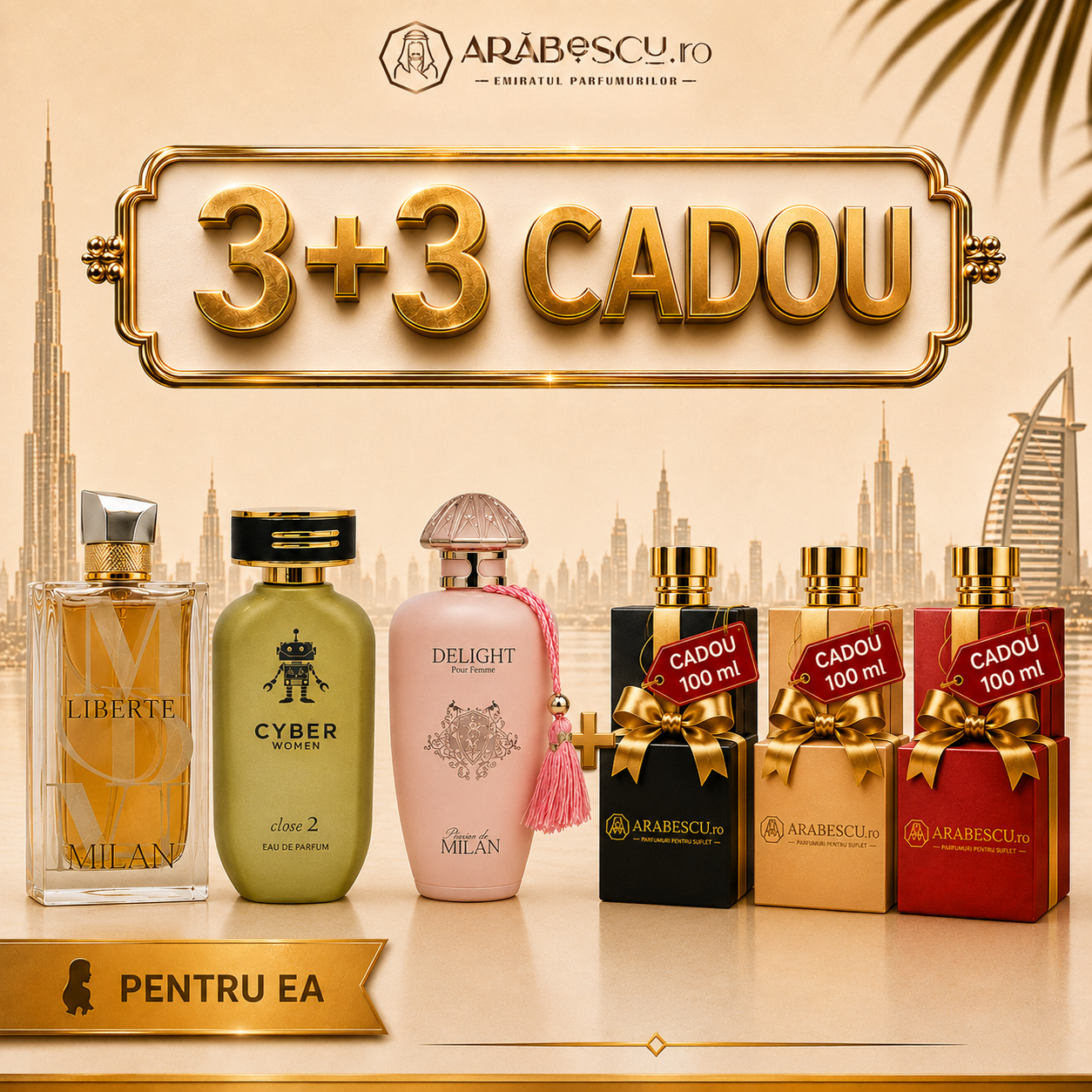 Liberte + Cyber Women + Delight Pour Femme + 3x Parfumuri Cadou