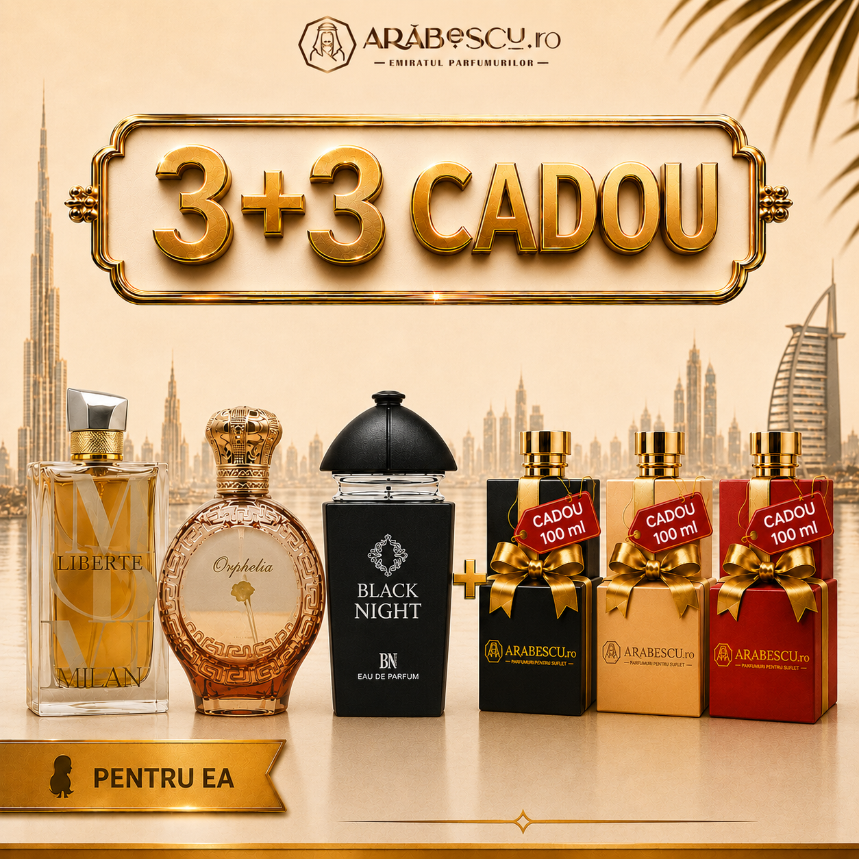 Liberte + Orphelia + Black Night + 3x Parfumuri Cadou