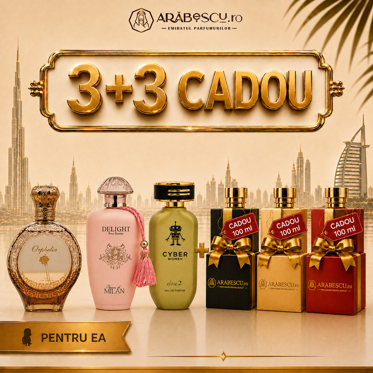 Orphelia + Delight Pour Femme + Cyber Women + 3x Parfumuri Cadou