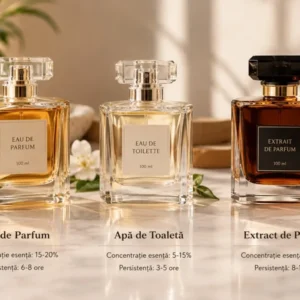 Apă de Parfum vs. Apă de Toaletă vs. Extract de Parfum: Ghidul concentrațiilor
